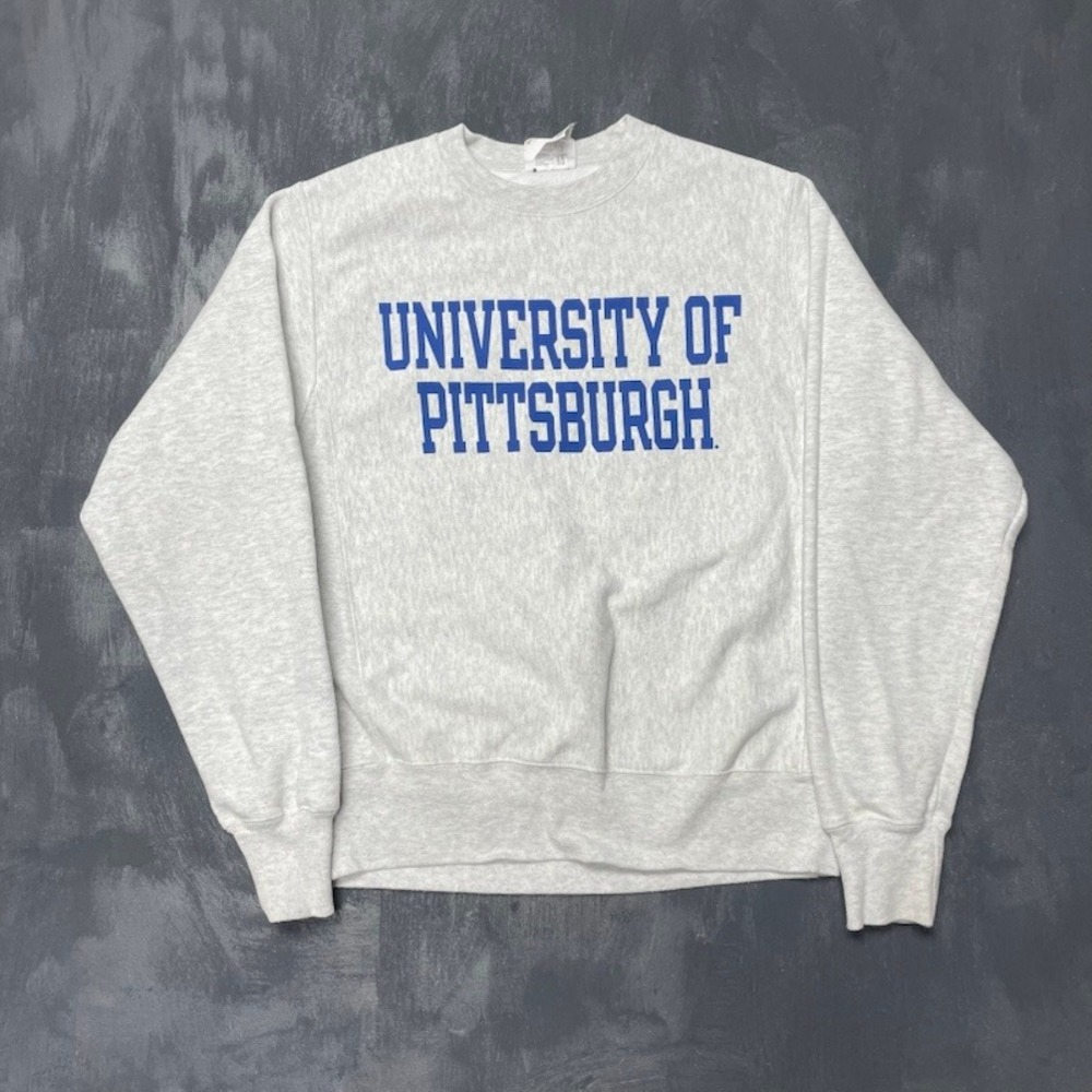 University of Pittsburgh Sweatshirt Unisex Small Gray Champion